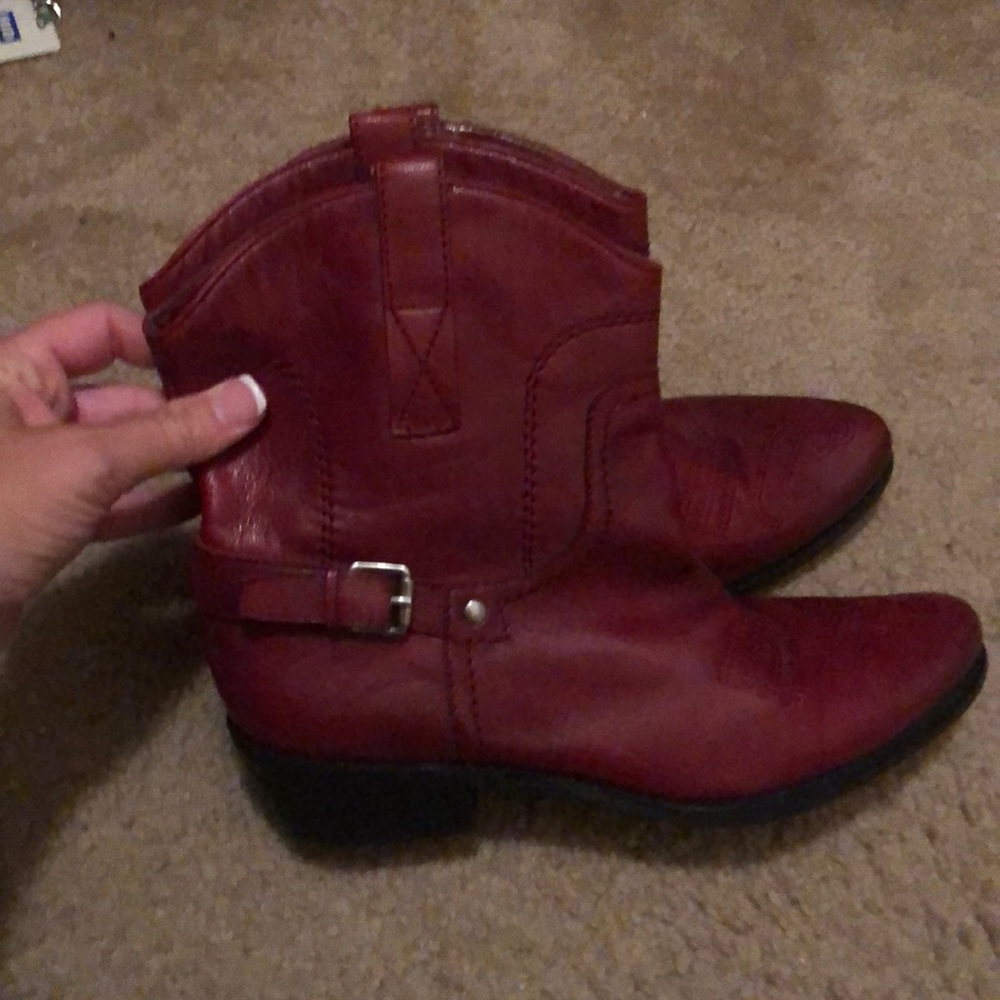 Red Leather Cowboy boots (Ankle)